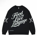 “Food Is My Love Language” Black Crewneck Sweatshirt